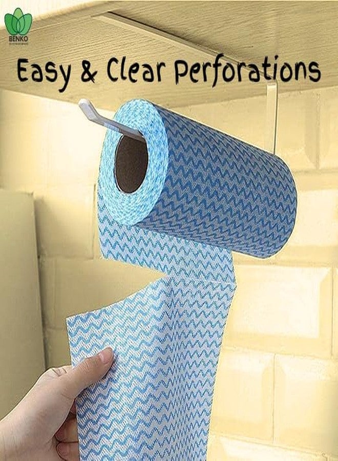 BENKO! Premium Washable & Reusable Kitchen Towel Roll | Mutlicolor | 80 Pulls | Extra Thick 50 GSM | Size: 23 x 21 cm | Highly Absorbent | Eco Friendly | Upto 10 Time washable - Image 3